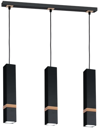 Lampa wisząca nowoczesna listwa VIDAR III czarny szer. 60cm