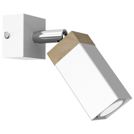 Kinkiet SOLO SAWN WHITE / PATINATED WOOD 1x mini GU10