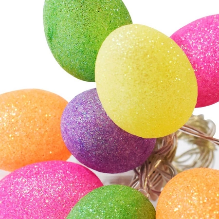 DUZE PLASTIKOWE JAJKA WIELKANOCNE LED Z BROKATEM KOLOROWE 1 Zielone