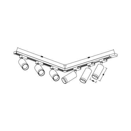 Zestaw Oprawa Mica Track Czarny + Złoty 6xGU10 2m