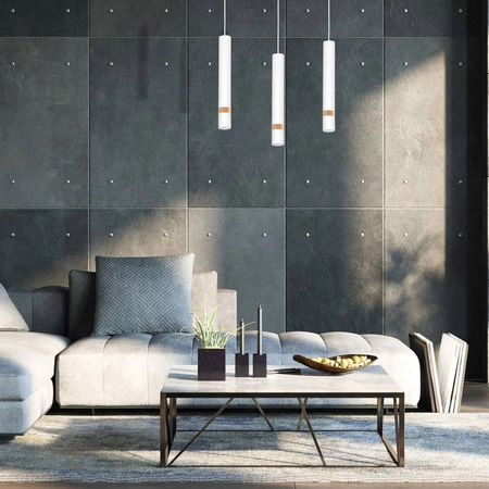 Lampa wisząca JOKER, MLP6302, biały/drewno, 3x8W GU10