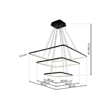 Nowoczesna lampa NIX III LED black 80cm