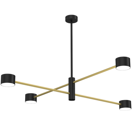Lampa sufitowa CROSS, MLP8419, czarny/złoty, 4x11W GX53