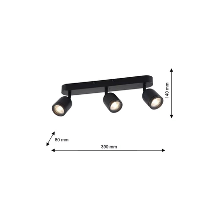 Lampa sufitowa PORTER, ML7644, czarna, 3x8W GU10, IP44
