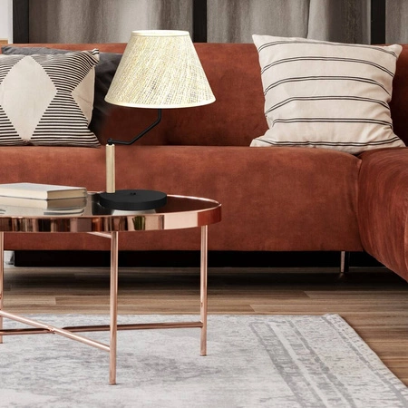 Lampka stołowa ETNA Black, MLP7278, czarny/kość słoniowa/drewno, 1x40W E27