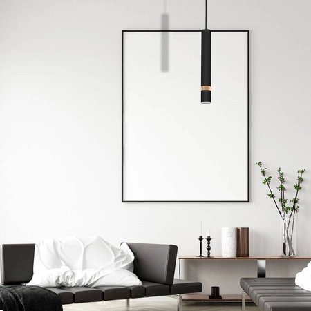 Lampa wisząca JOKER, MLP6305, czarny/drewno, 1x8W GU10