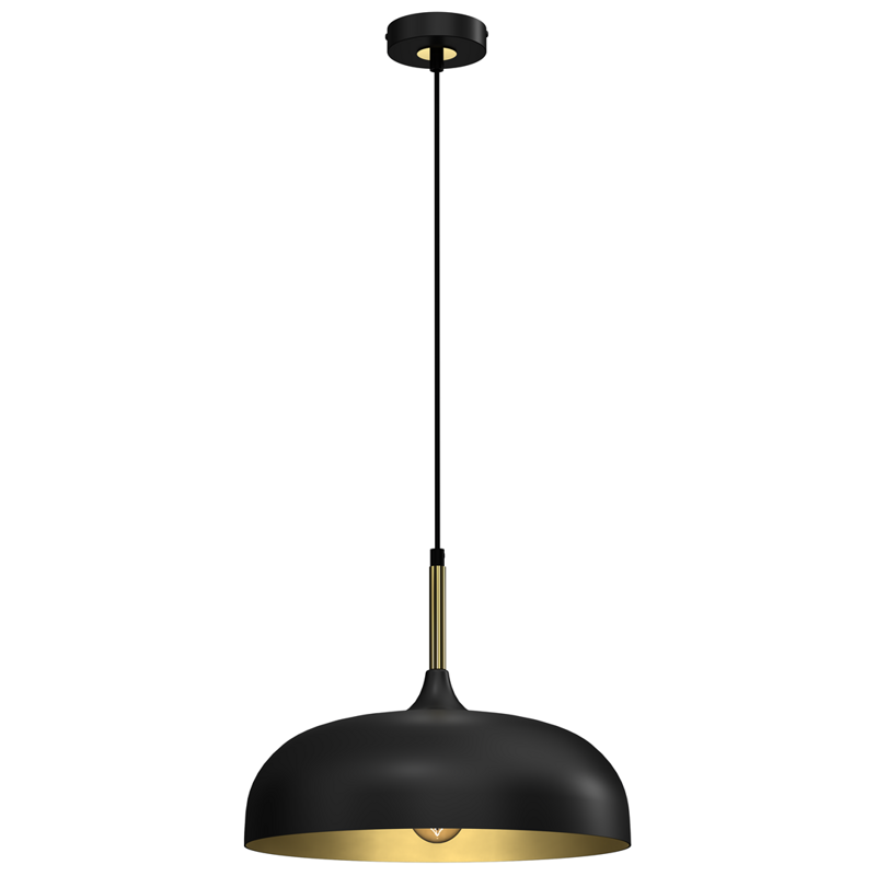 Lampa wisząca LINCOLN, MLP8030, 35 cm, czarny/złoty, 1x60W E27