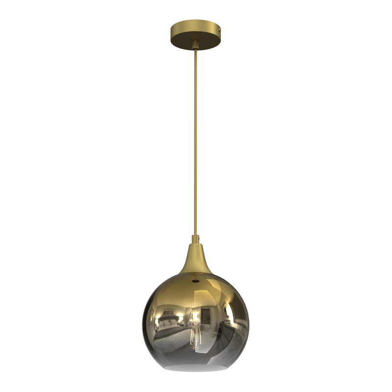 Lampa wisząca MONTE GOLD, 20 cm, MLP8400, złoty/dymiony, 1x60W E27